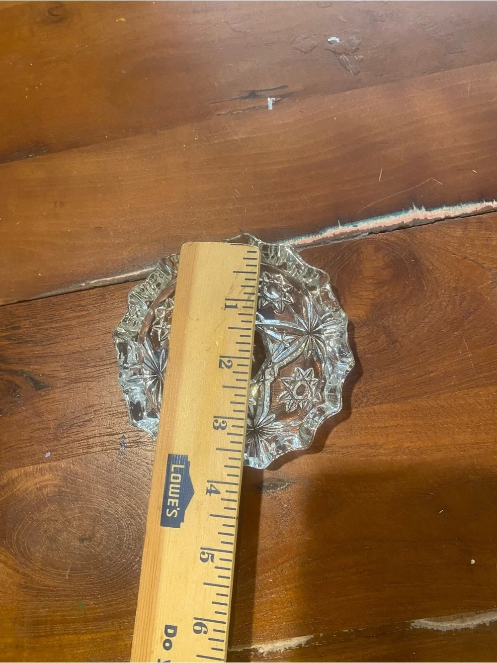 Pressed Glass Ashtray or Decorative Dish - Star of David Pattern